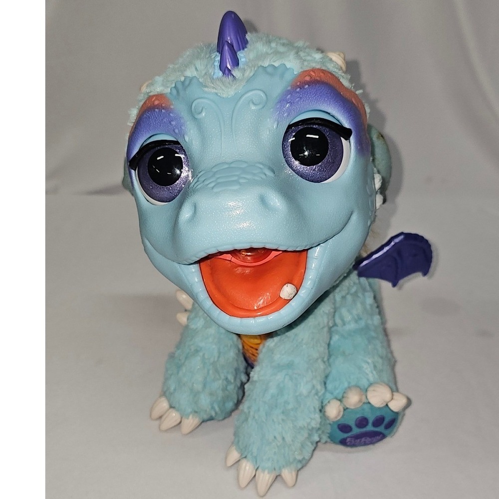 FurReal Friends Torch My Blazin Dragon Interactive Plush Hasbro 2015 Blue B5142